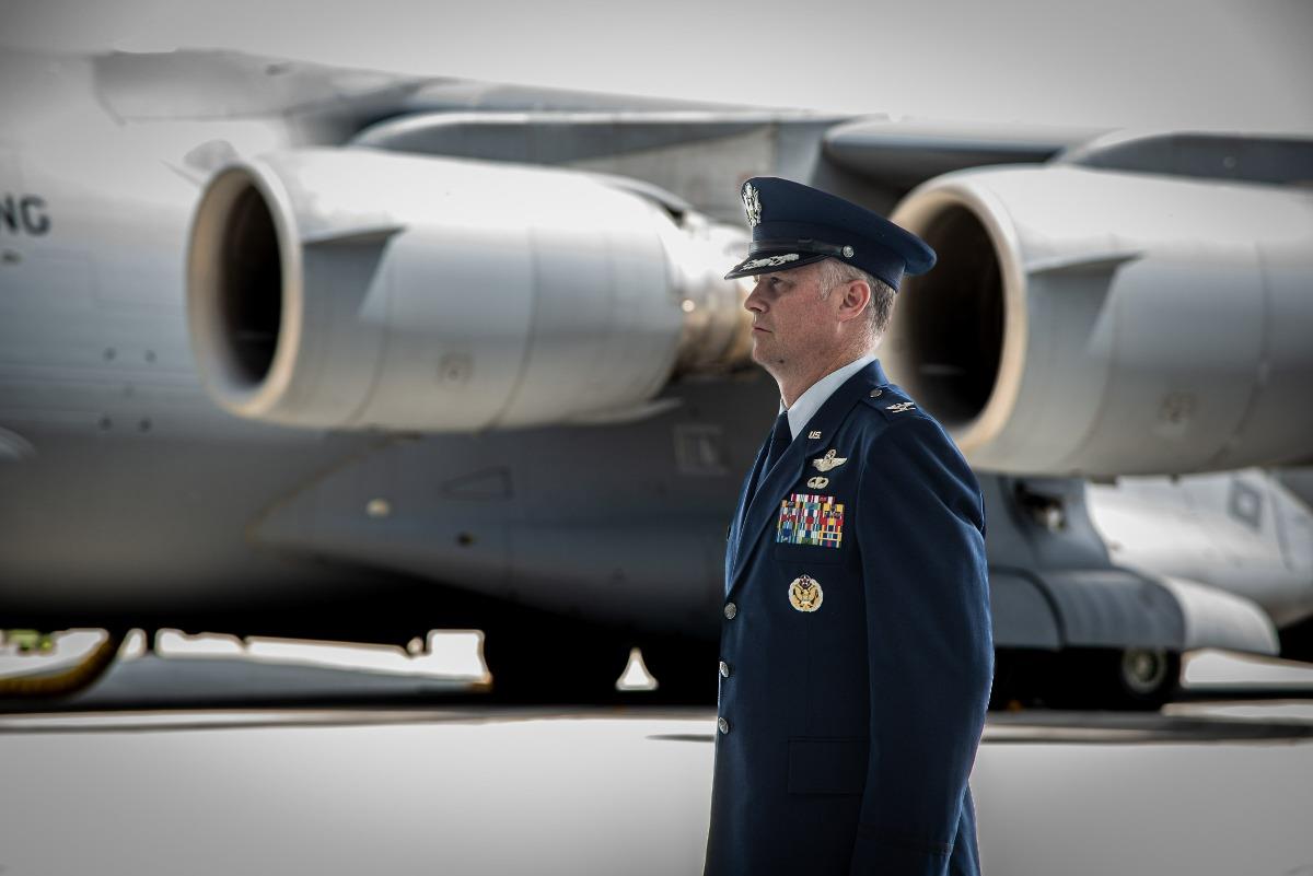 The new Commander of the Heavy Airlift Wing, Colonel Jason Mills